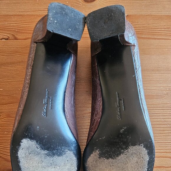 Salvatore Ferragamo exotic leather pump size 10 US - Picture 5 of 6